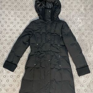 JCX Women’s Winter Down Black Coat With Detachable Hood Size Medium John Caruana
